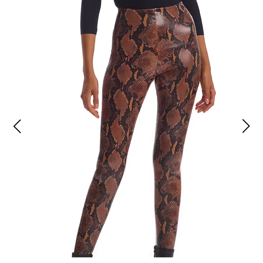 Commando Faux Leather Control Smoothing Legging, Tawny Python - Picture 2 of 8